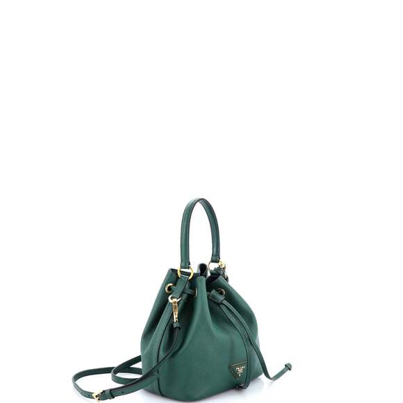 Top Handle Bucket Bag Saffiano Leather #210963P15B - Picture 2 of 9